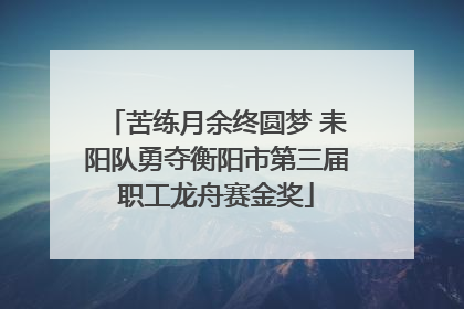 苦练月余终圆梦 耒阳队勇夺衡阳市第三届职工龙舟赛金奖