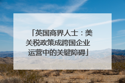 英国商界人士：美关税政策成跨国企业运营中的关键障碍