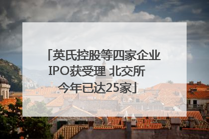 英氏控股等四家企业IPO获受理 北交所今年已达25家