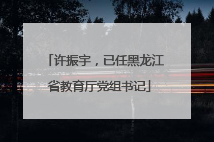 许振宇，已任黑龙江省教育厅党组书记