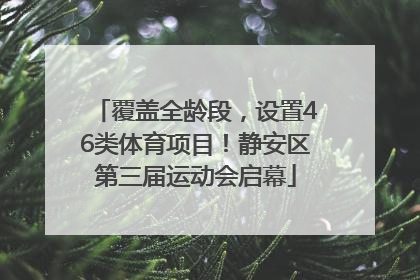 覆盖全龄段，设置46类体育项目！静安区第三届运动会启幕