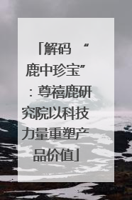 解码 “鹿中珍宝”：尊禧鹿研究院以科技力量重塑产品价值