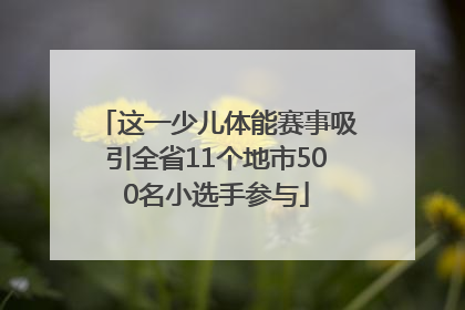 这一少儿体能赛事吸引全省11个地市500名小选手参与
