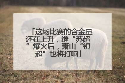 这场比赛的含金量还在上升，继“苏超”爆火后，萧山“镇超”也将打响