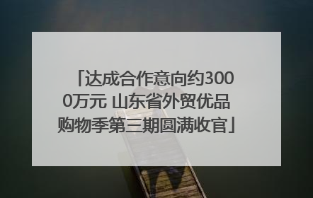 达成合作意向约3000万元 山东省外贸优品购物季第三期圆满收官
