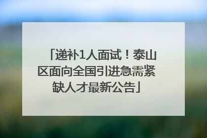 递补1人面试！泰山区面向全国引进急需紧缺人才最新公告