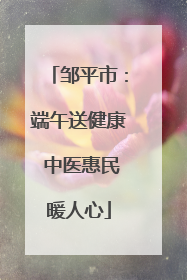 邹平市：端午送健康 中医惠民暖人心