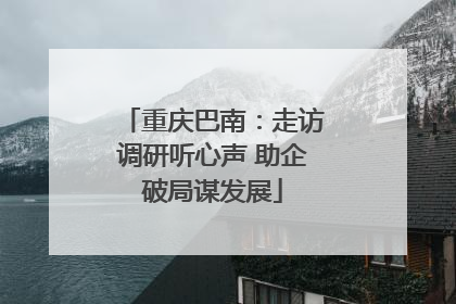 重庆巴南：走访调研听心声 助企破局谋发展