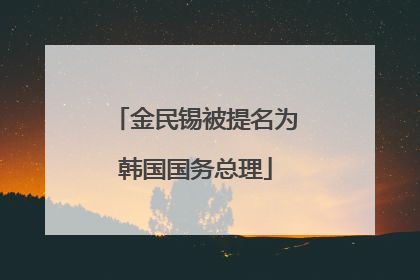 金民锡被提名为韩国国务总理