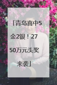 青岛喜中5金2银！2750万元头奖来袭