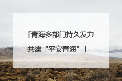 青海多部门持久发力共建“平安青海”