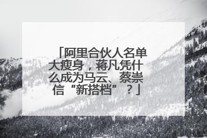 阿里合伙人名单大瘦身，蒋凡凭什么成为马云、蔡崇信“新搭档”？