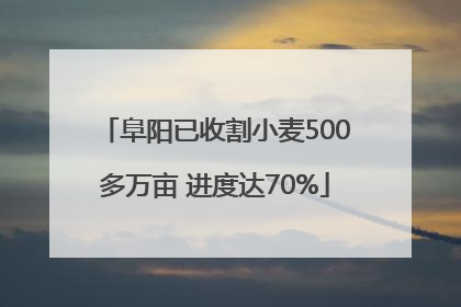 阜阳已收割小麦500多万亩 进度达70%
