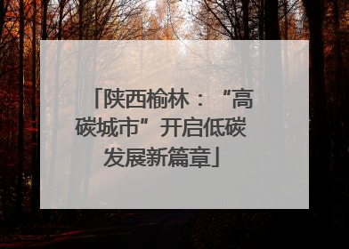 陕西榆林：“高碳城市”开启低碳发展新篇章