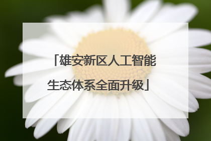 雄安新区人工智能生态体系全面升级