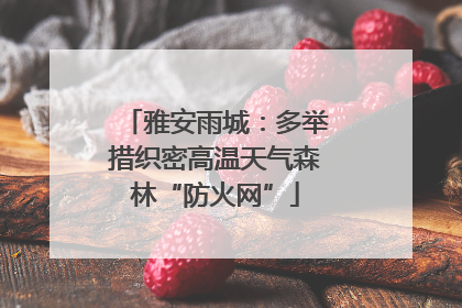 雅安雨城：多举措织密高温天气森林“防火网”