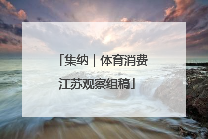 集纳｜体育消费江苏观察组稿