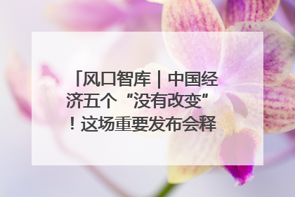 风口智库｜中国经济五个“没有改变”！这场重要发布会释放三点信号