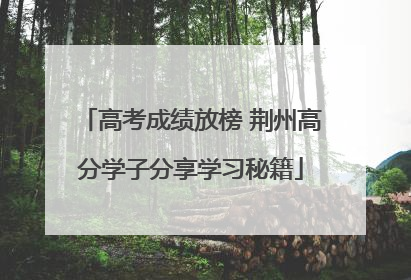 高考成绩放榜 荆州高分学子分享学习秘籍