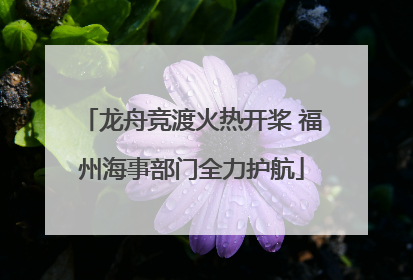 龙舟竞渡火热开桨 福州海事部门全力护航