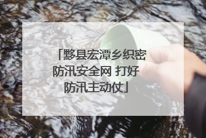 黟县宏潭乡织密防汛安全网 打好防汛主动仗