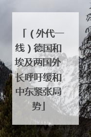 （外代一线）德国和埃及两国外长呼吁缓和中东紧张局势
