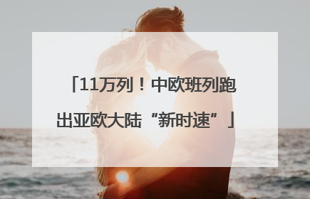 11万列！中欧班列跑出亚欧大陆“新时速”