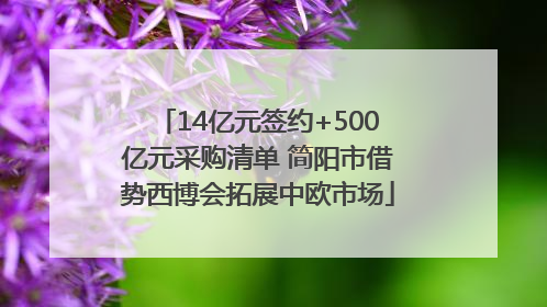 14亿元签约+500亿元采购清单 简阳市借势西博会拓展中欧市场