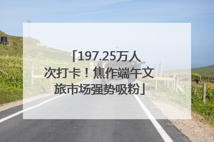 197.25万人次打卡！焦作端午文旅市场强势吸粉