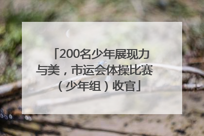 200名少年展现力与美，市运会体操比赛（少年组）收官