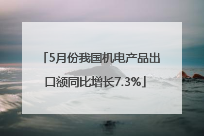 5月份我国机电产品出口额同比增长7.3%