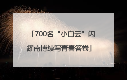 700名“小白云”闪耀南博续写青春答卷