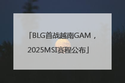 BLG首战越南GAM，2025MSI赛程公布