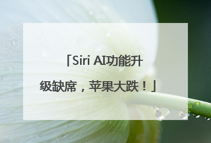 Siri AI功能升级缺席，苹果大跌！